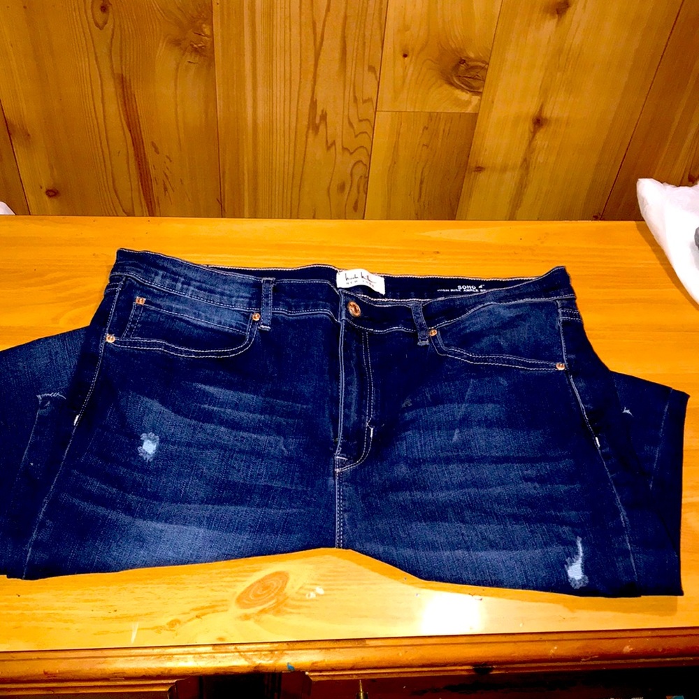 High rise jeans.
